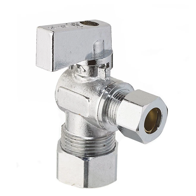 Angled Stop Valve - Compression - 5/8" X 3/8" - Chrome 1 Angled Stop Valve - Compression - 5/8" X 3/8" - Chrome