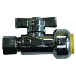 Waterline Straight Stop Valve 1/2-in Push Fit X 3/8-in Compression