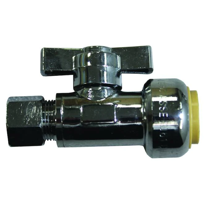 Waterline Straight Stop Valve 1/2-in Push Fit X 3/8-in Compression 1 Waterline Straight Stop Valve 1/2-in Push Fit X 3/8-in Compression