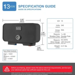 Black & Decker Black+decker 240-volt 13-kw 2.3 Gpm Point Of Use Tankless Electric Water Heater