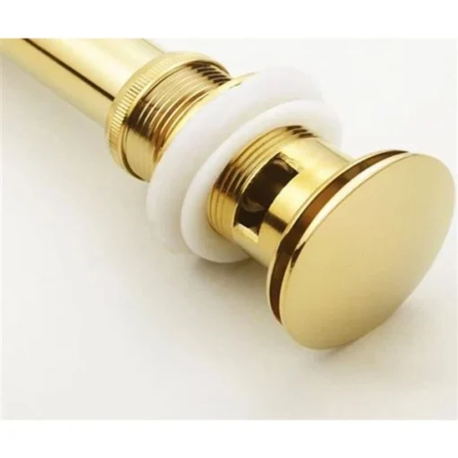 Drop Bath And Kitchen Gloss Gold Brass Bath Sink Drain With Overflow -IPEX Electric Shop 332016133 AlternateImage2 l