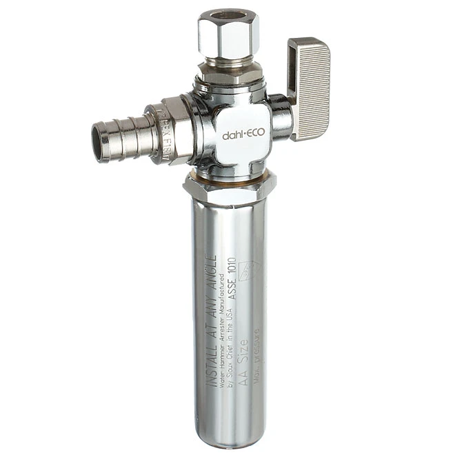 Dahl Straight Ball Valve With Water Hammer Arrester - 1/2" X 3/8" 1 Dahl Straight Ball Valve With Water Hammer Arrester - 1/2" X 3/8"