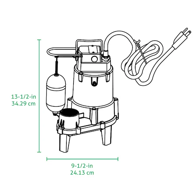 Zoeller Pro Sewage Pump 1/2-HP Cast Iron Subersible Sump Pump 3 Zoeller Pro Sewage Pump 1/2-HP Cast Iron Subersible Sump Pump - Image 3